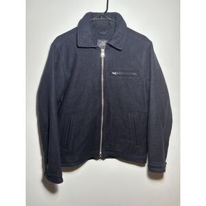 Abercrombie & Fitch Men’s Wool Jacket Black Rafamelli Italian Fabric Zip Up S